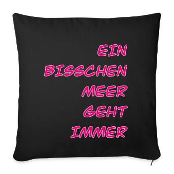 Meerliebe Spruch Schriftzug - Sofakissenbezug 45 x 45 cm - Schwarz - Vorne