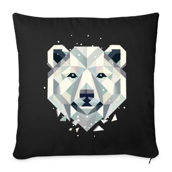 Abstract Polar Bear–Powerful Elegance of the North - Sofa pillowcase 17,3'' x 17,3'' (45 x 45 cm) - black - Front