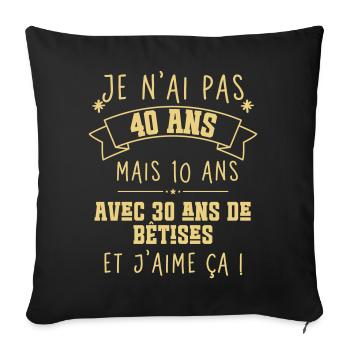 40 years anniversary - Sofa pillowcase 17,3'' x 17,3'' (45 x 45 cm) - black - Front