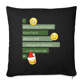 Weihnachtschaos im Griff - Sofakissenbezug 45 x 45 cm - Schwarz - Vorne