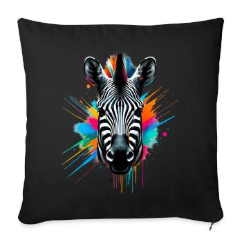 Zebra - Sofakissenbezug 45 x 45 cm - Schwarz - Vorne