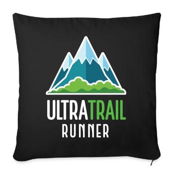 Coureur d’ultra-trail - Housse de coussin décorative 45 x 45 cm - noir - Devant
