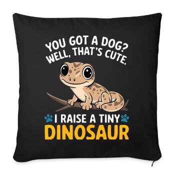 Lustige winzige Dinosaurier-Eidechse - Sofakissenbezug 45 x 45 cm - Schwarz - Vorne