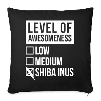 Shiba Inu - Sofa pillowcase 17,3'' x 17,3'' (45 x 45 cm) - black - Front