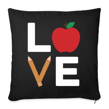 Love Apple Pencil Typography - Sofa pillowcase 17,3'' x 17,3'' (45 x 45 cm) - black - Front