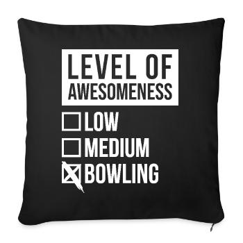 Bowling Bowling Bowling - Sofa pillowcase 17,3'' x 17,3'' (45 x 45 cm) - black - Front