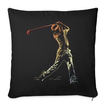 Golfer Graphic Vintage - Sofa pillowcase 17,3'' x 17,3'' (45 x 45 cm) - black - Front