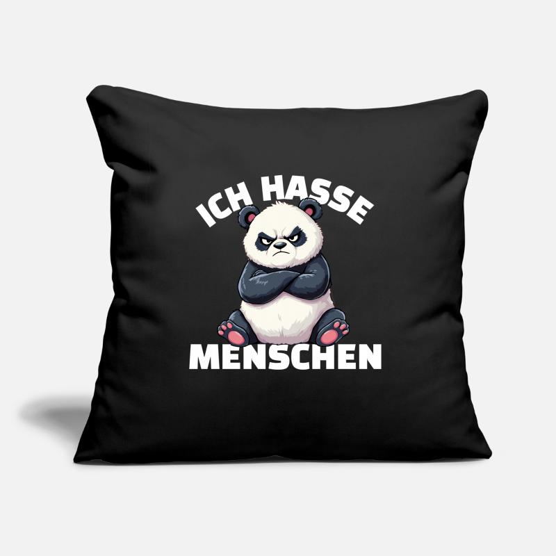 Le panda déteste les gens Design Housse de coussin décorative 45 x 45 cm