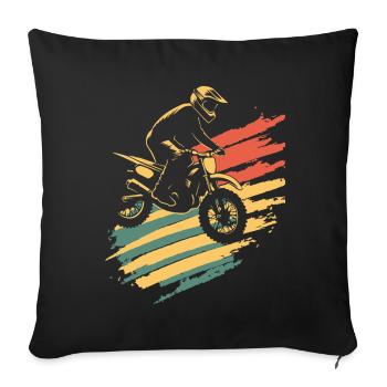 Motocross Vintage Moto de motocross - Housse de coussin décorative 45 x 45 cm - noir - Devant