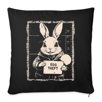 Bunny Egg Thief Easter Bunny Mugshot Police Photo Easter - Sofa pillowcase 17,3'' x 17,3'' (45 x 45 cm) - black - Front