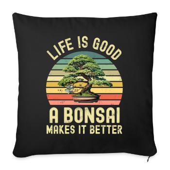 Bonsai Tree - Sofa pillowcase 17,3'' x 17,3'' (45 x 45 cm) - black - Front