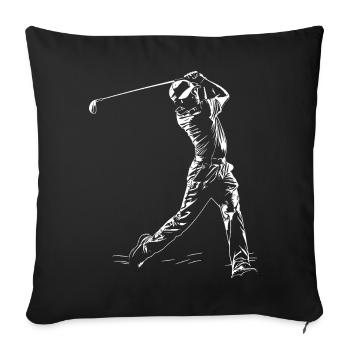 Golfer Sketch - Sofa pillowcase 17,3'' x 17,3'' (45 x 45 cm) - black - Front