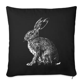 Hare / Hare / Hare / Bunny - Sofa pillowcase 17,3'' x 17,3'' (45 x 45 cm) - black - Front