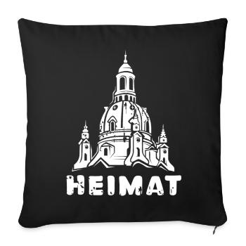 Heimat Frauenkirche Dresden - Stadt Liebe - Sofakissenbezug 45 x 45 cm - Schwarz - Vorne
