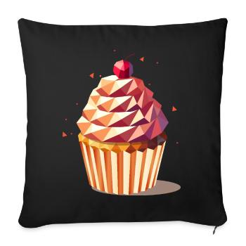 Cupcake – Farbenfrohes Design voller Genussfreude - Sofakissenbezug 45 x 45 cm - Schwarz - Vorne