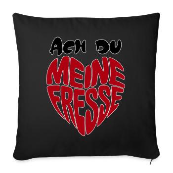 Ach du meine Fresse - Sofakissenbezug 45 x 45 cm - Schwarz - Vorne