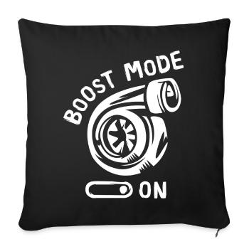 boost mode on - Turbo Cartoon for Tuner Car Fans - Sofa pillowcase 17,3'' x 17,3'' (45 x 45 cm) - black - Front
