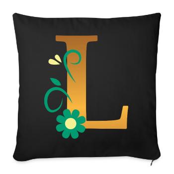 L - Sofakissenbezug 45 x 45 cm - Schwarz - Vorne