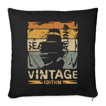 Sailing Vintage Edition – Retro Segeln Design - Sofa pillowcase 17,3'' x 17,3'' (45 x 45 cm) - black - Front