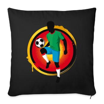 Powerful Footballer – Retro Sport Graphics - Sofa pillowcase 17,3'' x 17,3'' (45 x 45 cm) - black - Front