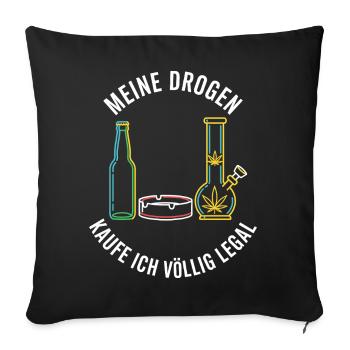 Mes drogues – tout à fait légales ! - Housse de coussin décorative 45 x 45 cm - noir - Devant