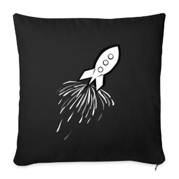 Rakete Rocket | astronaut - Sofakissenbezug 45 x 45 cm - Schwarz - Vorne