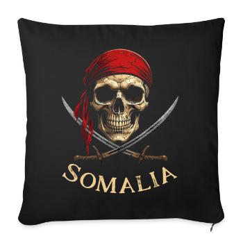 Red Pirate Skeleton Head - Sofa pillowcase 17,3'' x 17,3'' (45 x 45 cm) - black - Front
