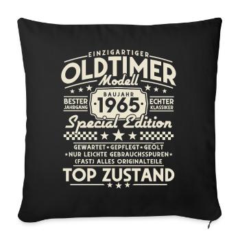 Vintage classic car model 1965 year of manufacture - Sofa pillowcase 17,3'' x 17,3'' (45 x 45 cm) - black - Front
