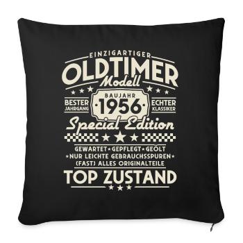 Oldtimer 1956 Jahrgang Vintage Retro Geburtstag - Sofakissenbezug 45 x 45 cm - Schwarz - Vorne