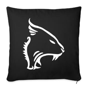 White Minimalist Lion - Sofa pillowcase 17,3'' x 17,3'' (45 x 45 cm) - black - Front