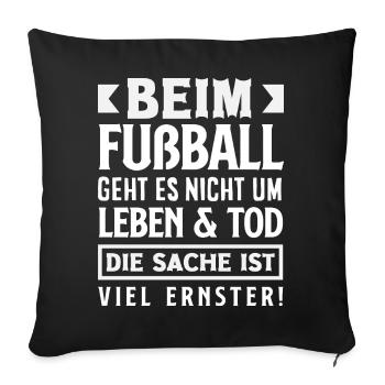 Drôle de Football Football Fan Cadeau - Housse de coussin décorative 45 x 45 cm - noir - Devant