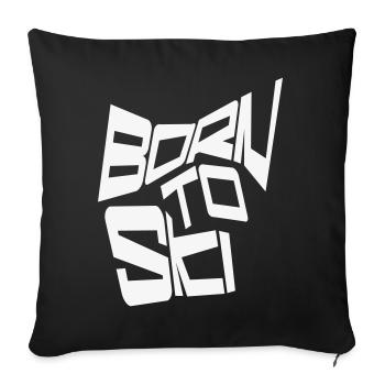 Ski Motiv - Modern - Sofakissenbezug 45 x 45 cm - Schwarz - Vorne