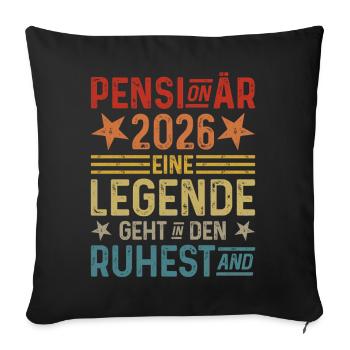Retraité 2026 : Une légende prend sa retraite - Housse de coussin décorative 45 x 45 cm - noir - Devant