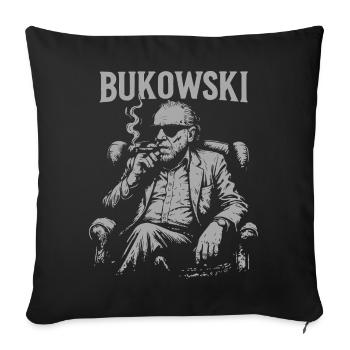 Bukowski Vibe Smoking Portrait - Housse de coussin décorative 45 x 45 cm - noir - Devant