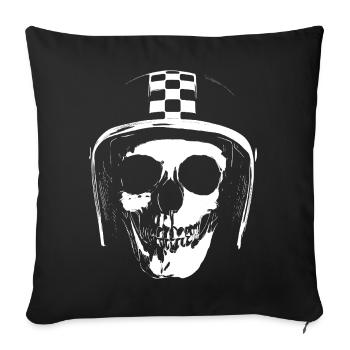 biker_skull - Sofa pillowcase 17,3'' x 17,3'' (45 x 45 cm) - black - Front
