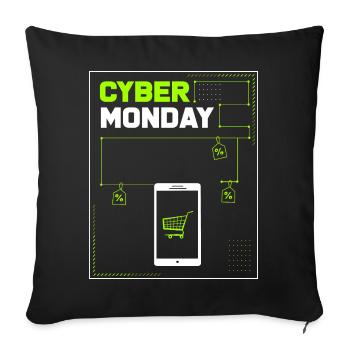Kaufrausch Cyber Monday - Sofakissenbezug 45 x 45 cm - Schwarz - Vorne
