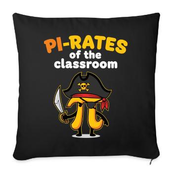 Pi-rates de l’enseignant de mathématiques en classe - Housse de coussin décorative 45 x 45 cm - noir - Devant