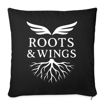 Roots & Wings - Freedom and Origin - Sofa pillowcase 17,3'' x 17,3'' (45 x 45 cm) - black - Front