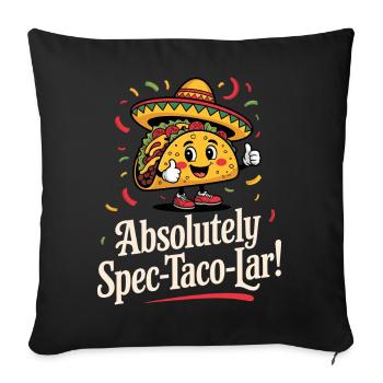 Tacos Mexicain Cuisine Taco Lover - Housse de coussin décorative 45 x 45 cm - noir - Devant