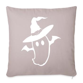 Halloween_T shirt_Gespenst_weiss_spooky_cute - Housse de coussin décorative 45 x 45 cm - taupe clair - Devant
