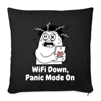 WiFi Ausfall Panikmodus - Sofakissenbezug 45 x 45 cm - Schwarz - Vorne