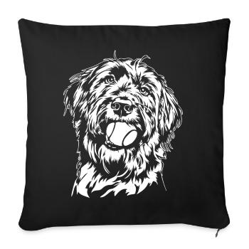 Briard Ball Balljunkie Dogs Wilsigns - Sofa pillowcase 17,3'' x 17,3'' (45 x 45 cm) - black - Front