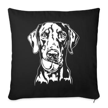 Doberman Ball Ball Junkie Dogs Wilsigns - Sofa pillowcase 17,3'' x 17,3'' (45 x 45 cm) - black - Front