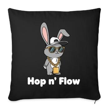 Hop n' Flow bunny with chain - Sofa pillowcase 17,3'' x 17,3'' (45 x 45 cm) - black - Front