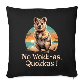 Australian Animal Quokka Humor - Sofa pillowcase 17,3'' x 17,3'' (45 x 45 cm) - black - Front