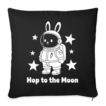 Moonhopper Bunny en combinaison spatiale - Housse de coussin décorative 45 x 45 cm - noir - Devant