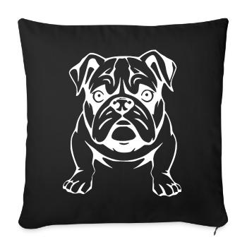 Bulldog chien T-shirt Chien Chemise Cadeau - Housse de coussin décorative 45 x 45 cm - noir - Devant