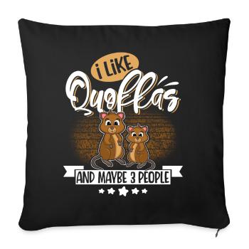Quokka - Housse de coussin décorative 45 x 45 cm - noir - Devant