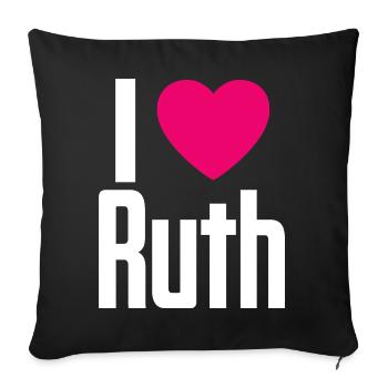 I Love Ruth Pink Heart I Love Ruth - Sofa pillowcase 17,3'' x 17,3'' (45 x 45 cm) - black - Front