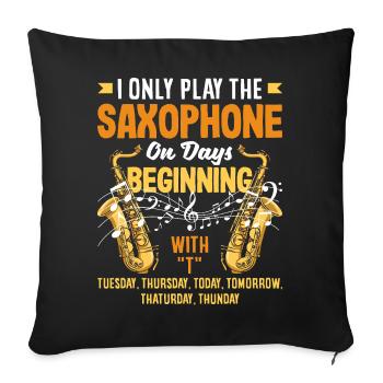 Saxofon - Sofakissenbezug 45 x 45 cm - Schwarz - Vorne